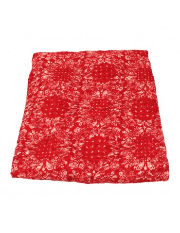 Coupon jersey floral écru/orange 300 x 145 cm