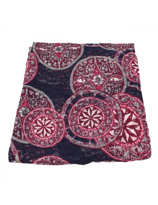 Coupon jersey géométrique bordeaux/marine 300 x 155 cm