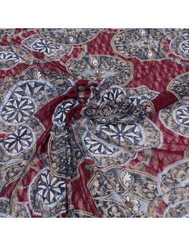 Coupon jersey géométrique bordeaux 300 x 155 cm