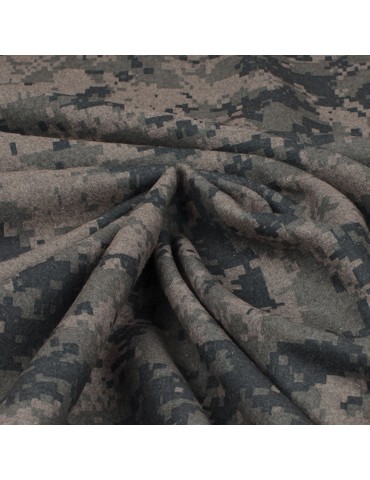 Tissu Lainage camouflage numérique