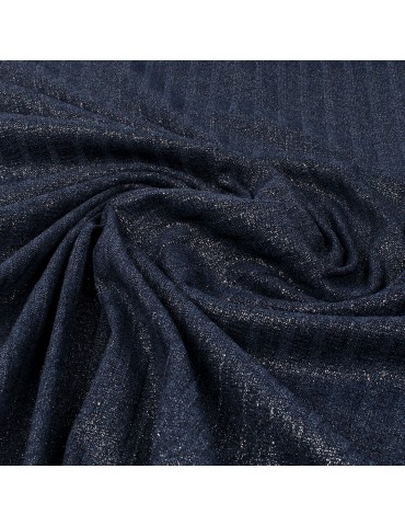Tissu jersey foil bleu marine