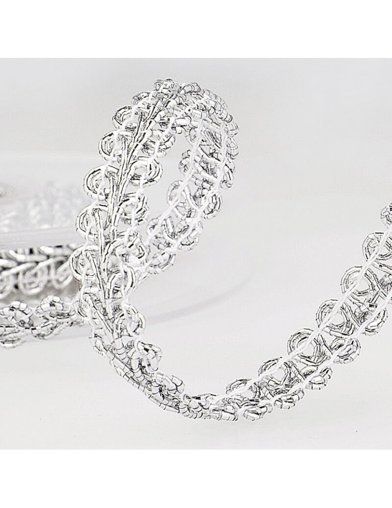 Galon lurex 10 mm argenté Galon lurex 10 mm argenté