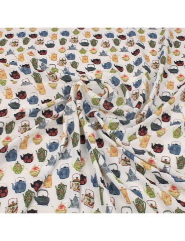 Coupon polyester/élasthanne théières 300 x 150 cm