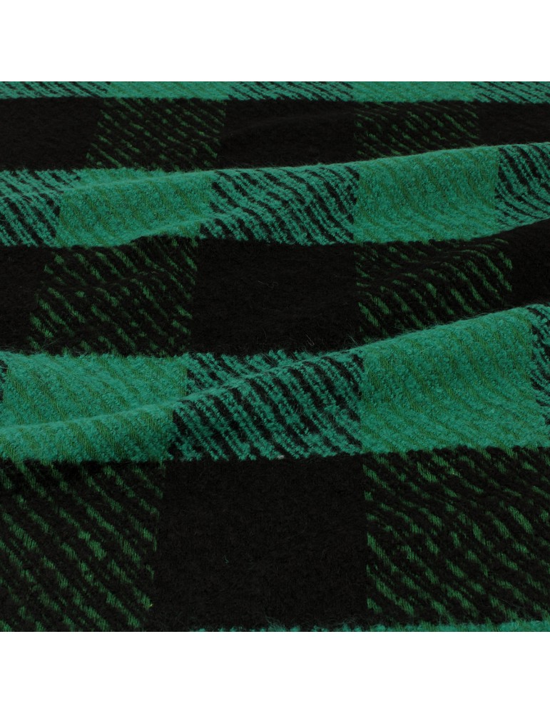 Coupon lainage carreaux vert 150 x 145 cm Coupon lainage carreaux vert 150 x 145 cm