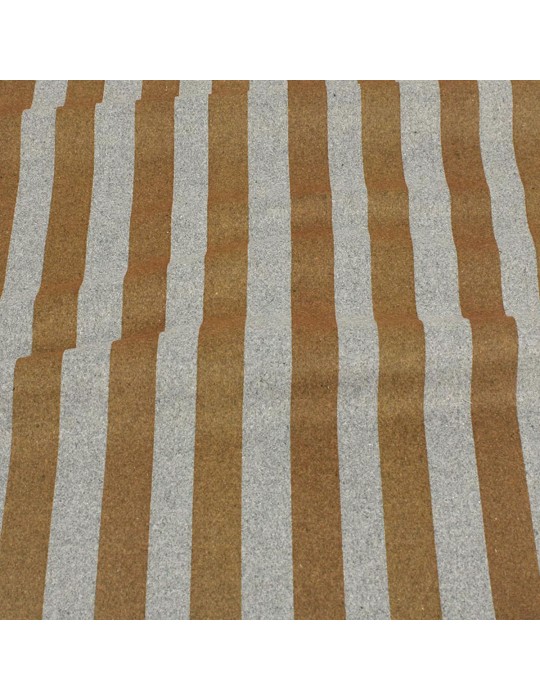 Coupon lainage rayure gris/marron 50 x 150 cm