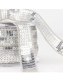 Galon paillettes 10 mm  argenté