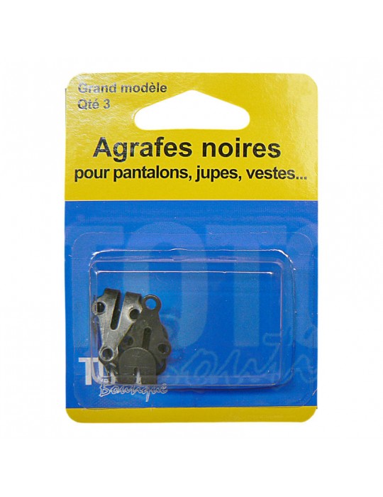 Agrafes noires pour pantalons