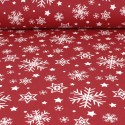 Coupon coton imprimé Noël 50 x 50 cm rouge