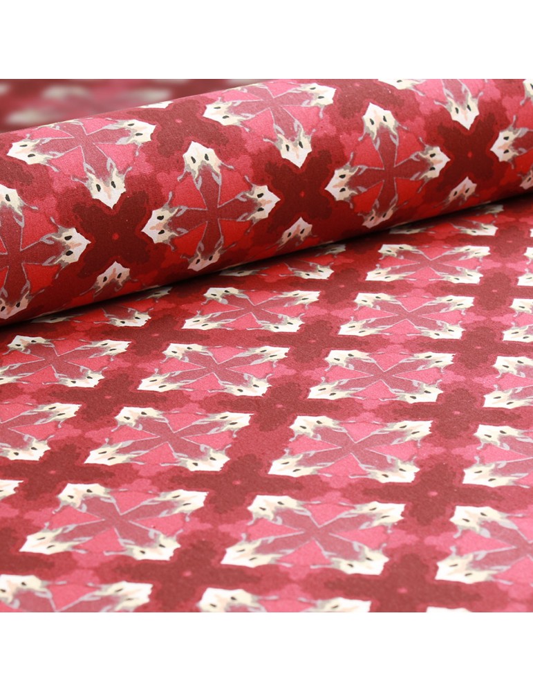 Coupon coton imprimé 150 x 50 cm rouge Coupon coton imprimé 150 x 50 cm rouge