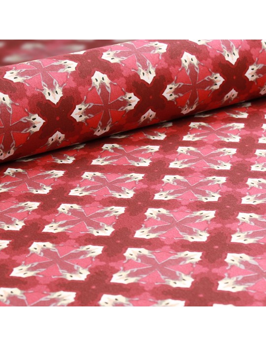 Coupon coton imprimé 150 x 50 cm  rouge