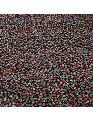 Coupon coton imprimé 150 x 50 cm rouge