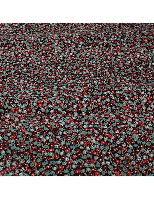 Coupon coton imprimé 150 x 50 cm rouge