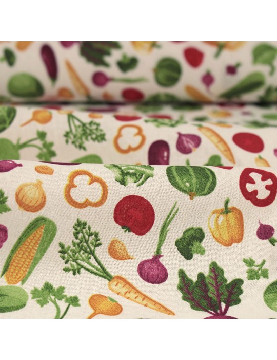 Coupon coton imprimé 150 x 50 cm vert