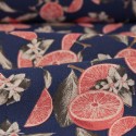 Coupon coton imprimé 150 x 50 cm bleu