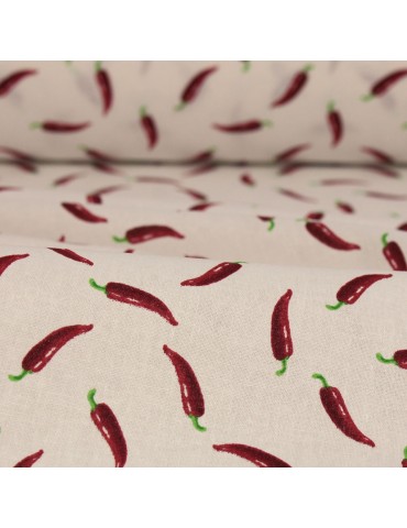 Coupon coton imprimé 150 x 50 cm rouge