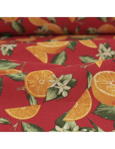 Coupon coton imprimé 150 x 50 cm rouge