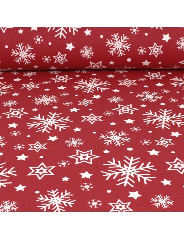 Coupon imprimé noël 150 x 50 cm rouge