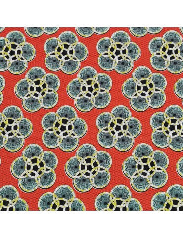Coupon 100 % coton imprimé 150 x 50 cm rouge