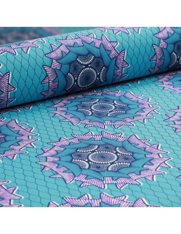 Coupon 100 % coton imprimé 150 x 50 cm bleu