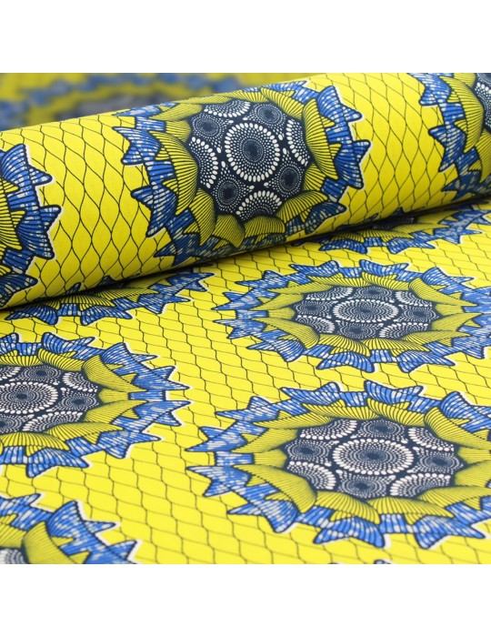Coupon 100 % coton imprimé 150 x 50 cm jaune
