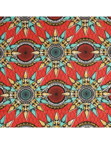 Coupon 100 % coton imprimé 150 x 50 cm rouge