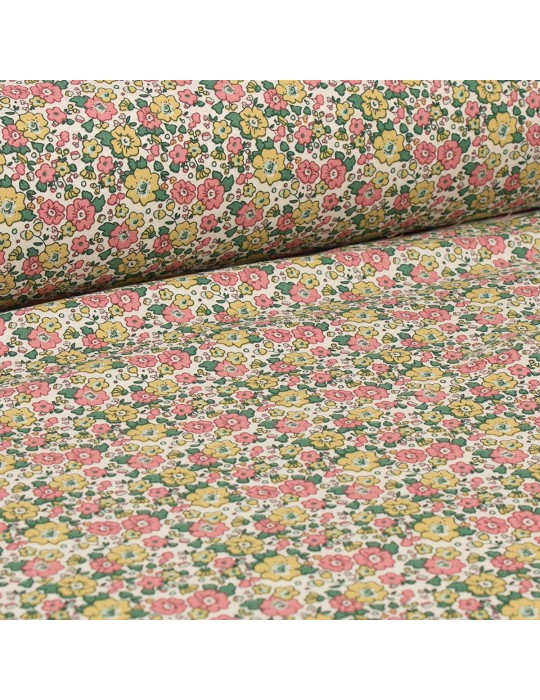 Coupon 100 % coton imprimé 150 x 50 cm rose