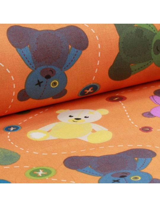 Coupon coton imprimé 300 x 150 cm orange