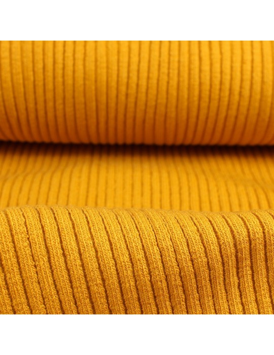 Coupon tissu bord-côte tubulaire uni 50 x 35 cm jaune