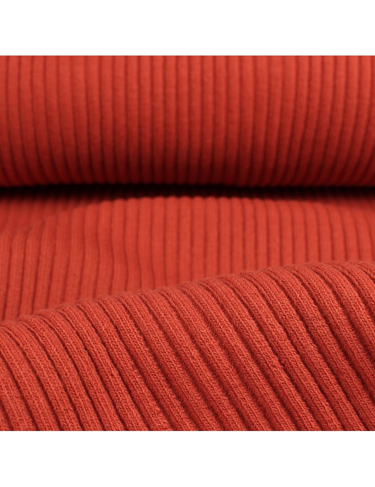 Coupon tissu bord-côte tubulaire uni 50 x 35 cm rouge Coupon tissu bord-côte tubulaire uni 50 x 35 cm rouge