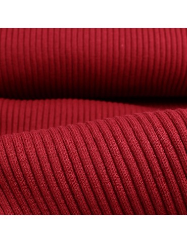 Coupon tissu bord-côte tubulaire uni 50 x 35 cm rose