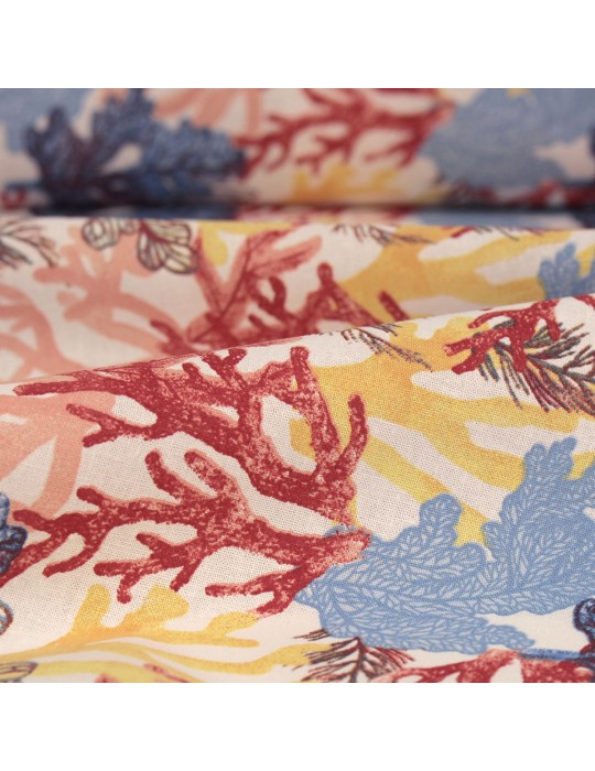 Coupon coton imprimé 50 x 50 cm rouge