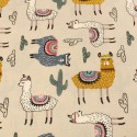 Coupon coton imprimé 50 x 50 cm beige