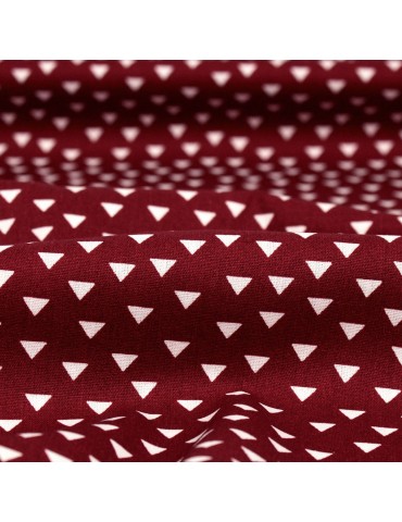 Coupon popeline imprimé motifs géométriques 45 x 50 cm rouge