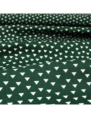 Coupon popeline imprimé motifs géométriques 45 x 50 cm vert