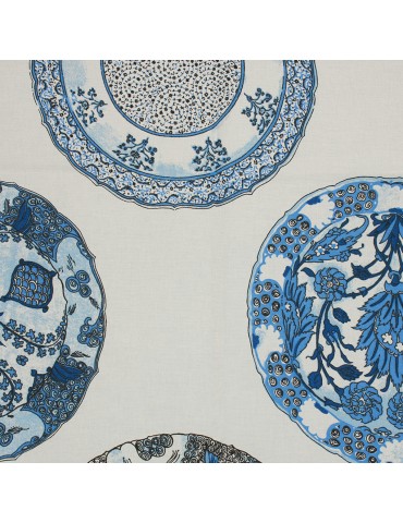 Coupon coton imprimé 150 x 50 cm bleu