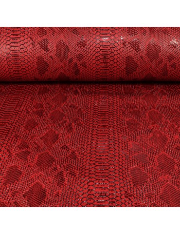 Tissu simili peau de reptile rouge