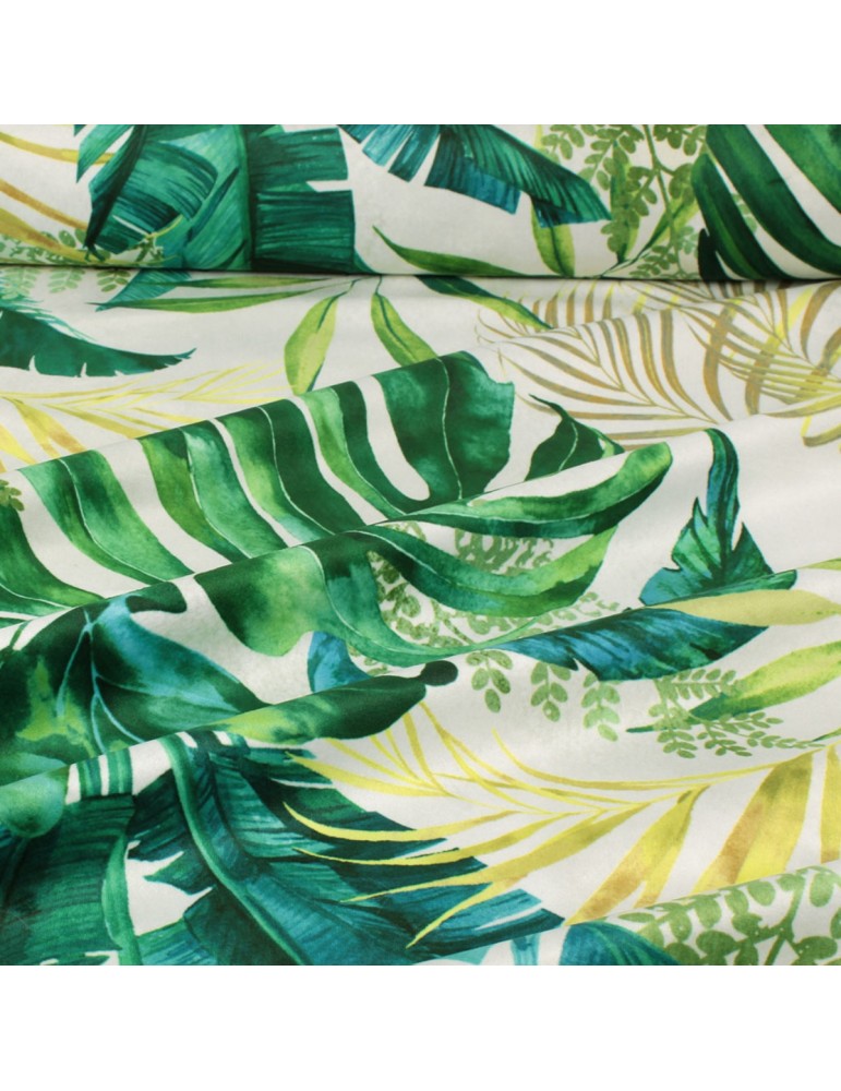 Tissu velours imprimé jungle vert Tissu velours imprimé jungle vert