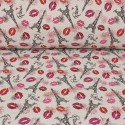 Tissu d'ameublement Jacquard tour Eiffel rose
