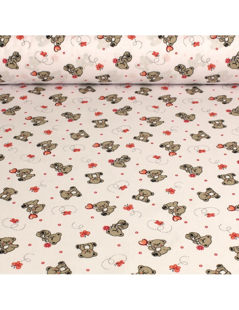 Tissu cretonne imprimé enfant 100 % coton 160 cm blanc Tissu cretonne imprimé enfant 100 % coton 160 cm blanc