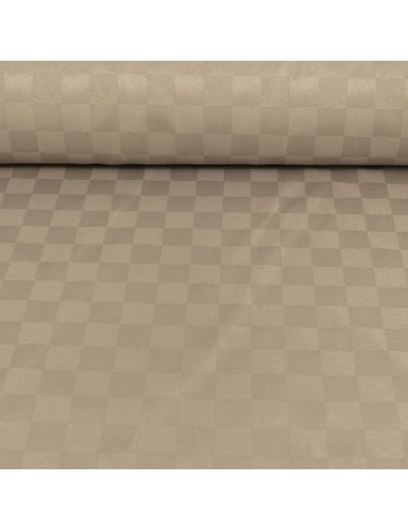 Tissu jacquard carreaux 150 cm beige