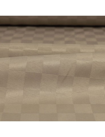Tissu jacquard carreaux 150 cm beige