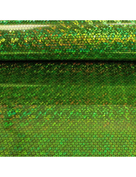 Tissu simili paillettes fêtes 140 cm vert