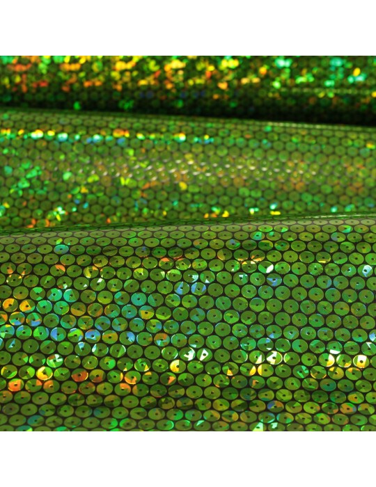 Tissu simili paillettes fêtes 140 cm vert
