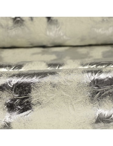 Tissu simili tye and dye 140 cm argenté