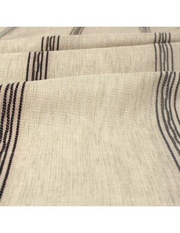 Voilage beige rayures plombé hauteur 300 cm