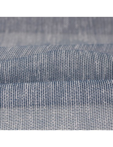 Voilage étamine uni plombé hauteur 300 cm bleu