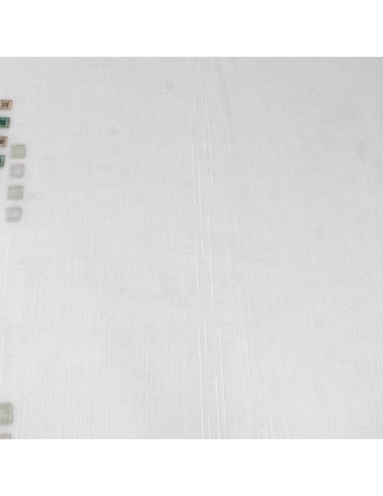 Voilage étamine blanc carrés plombé hauteur 300 cm