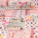 Tissu polyester imprimé affiche multicolore Tissu polyester imprimé affiche multicolore
