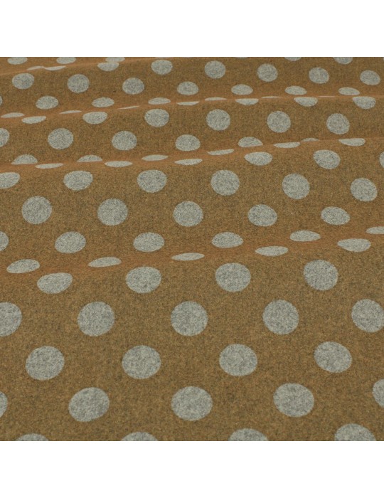 Coupon lainage à pois gris/vert 50 x 150 cm