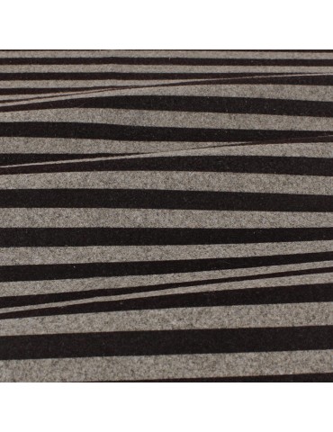 Coupon lainage rayure gris/noir 50 x 150 cm
